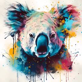 An abstract design of a koala with colors and textures by Andre Petrov