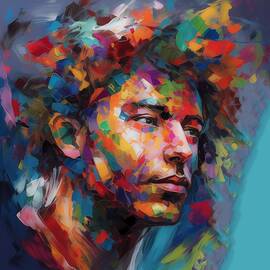 An abstract portrait of an artist with vibrant colors and shapes No 2 by Andre Petrov