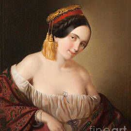 An aristocratic lady dressed in a traditional costume from Pontus Lot #1 by Antonios Valamontes