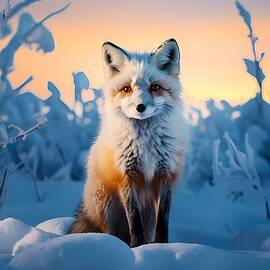 An Art Nouveau depiction of a curious fox exploring a mystical forest No 1 by Andre Petrov