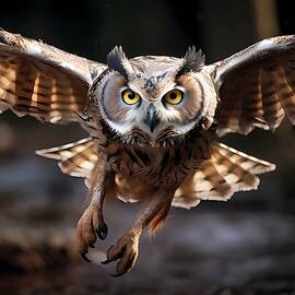 An owl in flight by Andre Petrov
