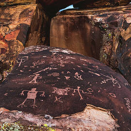 Anasazi Valley Petroglyphs and Boulders, St. George, Utah - Vertical by Abbie Matthews