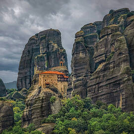 Ancient Sanctuary Amidst Meteora Peaks by Rebecca Herranen