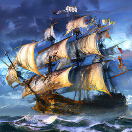 Ancient Spanish Galleon, 06 by AM FineArtPrints