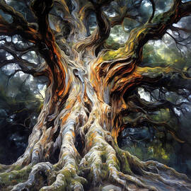 Ancient Tree with Gnarled Roots by Ursula Abresch