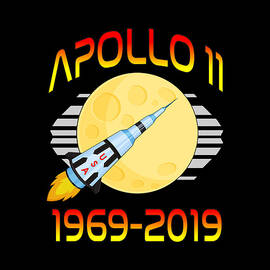 Apollo 11 50th Anniversary Retro Moon Landing by Flippin Sweet Gear