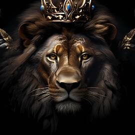 Ar deco illustration of a king of the jungle by Andre Petrov