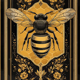 Art Deco Honey Bee by Printed View