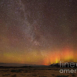 Aurora and milky way, Iceland by Neale And Judith Clark