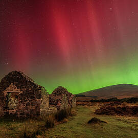Aurora Over Glendasan Ruin, Wicklow Mountains by Adrian Hendroff