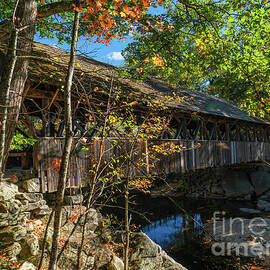 Autumn at Sunday River Covered Bridge by Ron Long Ltd Photography