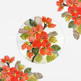 Autumn Orange Azalea with Flourish by Elizabeth Reich