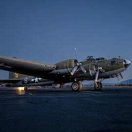 B-17 Flying Fortress on the Ramp at Twilight by Dave Koch - Aircraft Photography