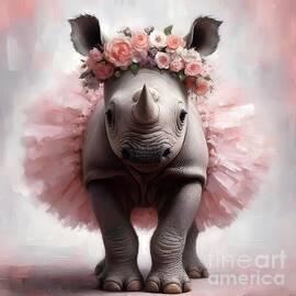 Ballerina Rhino by Lucia Stewart