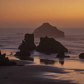 Bandon Beach Sunset Panorama by Dan Sproul