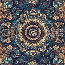 Baroque pattern with intricate scrolls and leaves No 2 by Andre Petrov