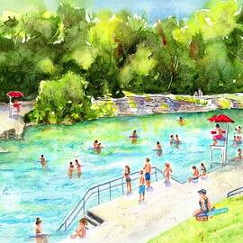 Barton Springs Pool by Carlin Blahnik CarlinArtWatercolor