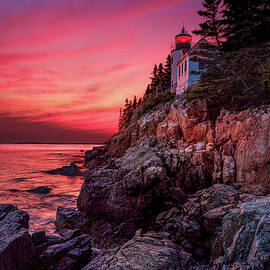 Bass Harbor Light Sunset by Richard DeYoung