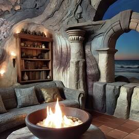 Beach Cave Retreat  by Eris And AI