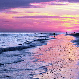 Beach Sunset 6A by Sally Fuller
