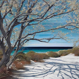 Beach Tree in Bloom by Eris And AI