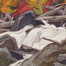 Below Ragged Falls, Oxtongue River by A. J. Casson by Alfred Joseph A J Casson