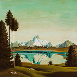 Bergseepanorama - Mountain lake panorama by Herbert von Reyl-Hanisch by Herbert von Reyl-Hanisch