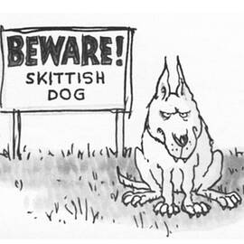Beware Skittish Dog by George Booth