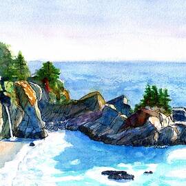 Big Sur McWay Falls by Carlin Blahnik CarlinArtWatercolor