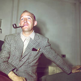 Bing Crosby Smoking Pipe Plaid Suit Casual Portrait 1944 Home  by Silver Screen