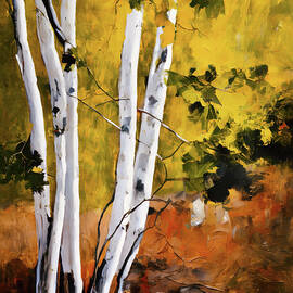 Birches in Fall by Ursula Abresch