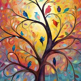 Birds in a tree 2 by Land of Dreams