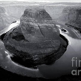 Black and White Landscape of  Colorado River and Horseshoe Bend - Arizona USA by Stefano Senise