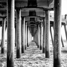 Black California Series - Underneath Huntington Beach Pier by Philippe HUGONNARD