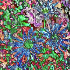 Black eyed Susans with Bark Texture by Bruce Block