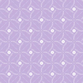 Blossoming Silhouette Elegant Hand-drawn Floral Block Print in Light Purple by Snow Iris Studio