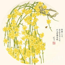 Blossoms of China - Winter Jasmine by Ren Yu