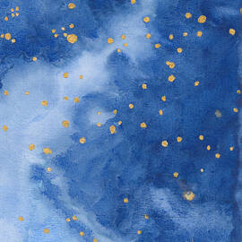 Blue and Gold Starry Night by Elizabeth Reich