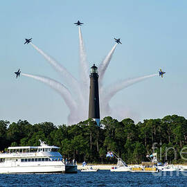 Blue Angels over Pensacola Lighthouse