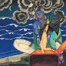 Blue genie with a box - Arabian Nights by Kay Nielsen by Kay Nielsen