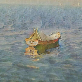 Boat in the Harbor by Antonios Valamontes