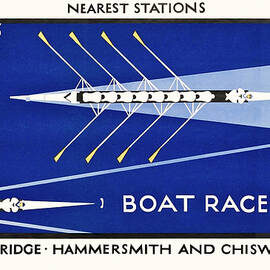 Boat Race on the Thames,1923 - Vintage advertising poster for the London Underground by Charles Paine