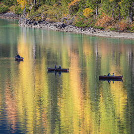 Boats on Lake Braies by Elvira Peretsman