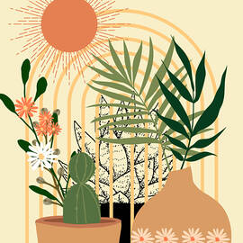 Boho Botanical plants ,abstract wall art prints  by Raj
