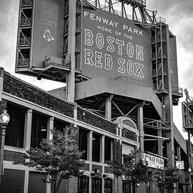 Boston Fenway Park Over Lansdowne Street - Black and White Edition by Gregory Ballos