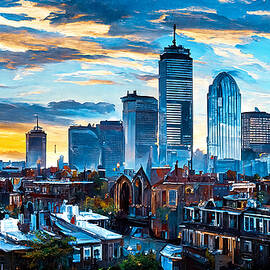 Boston Skyline, 04 by AM FineArtPrints