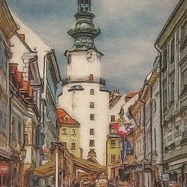 Bratislava Street Scene 2 by Jeffrey Kolker