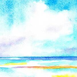 Bright Summer Day at the Beach by Carlin Blahnik CarlinArtWatercolor