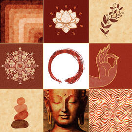 Buddha Grid 01 - Spiritual Collage by Studio Grafiikka