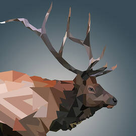 Bull Elk Digital Poly by Dan Sproul